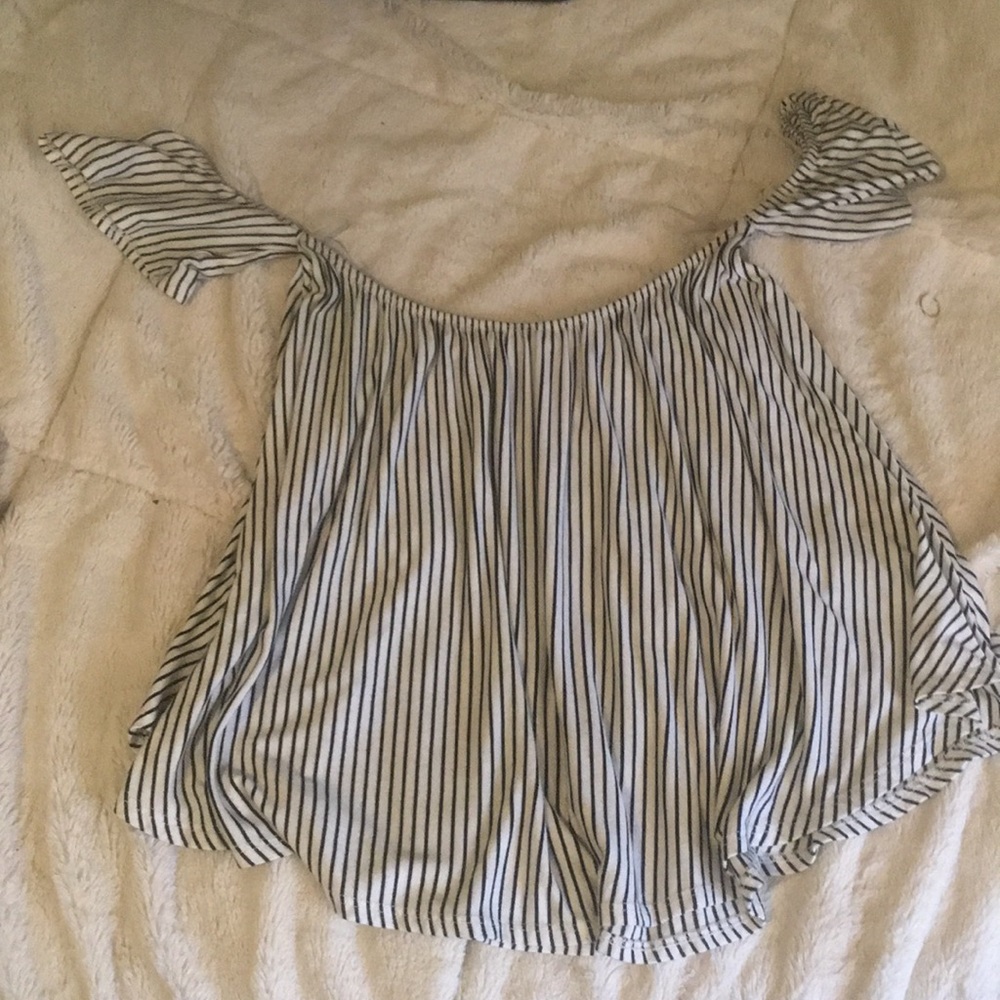 Off the shoulder striped top